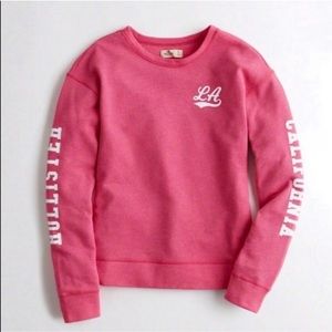 hollister pink LA crewneck